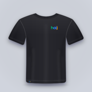 haij Orbit Tee in Black, front view